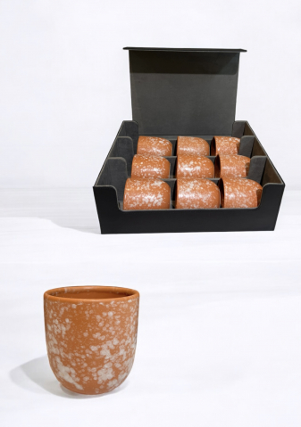 Căni & Cești - Set Cadou 9 Pahare Cafea Novum Granit Orange Pearl (9 pahare 150ml, cutie premium)