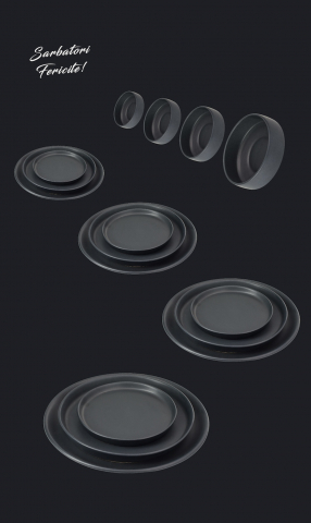 FABRICARE la COMANDĂ Colecții Veselă HORECA & B2B - Set Cadou 24 Farfurii Vulcano Eveniemnte (6 Platouri 30cm, 6 Farfurii 25cm, 6 Farfurii 20cm, 6 boluri 400ml) LA COMANDÃ 25 de seturi