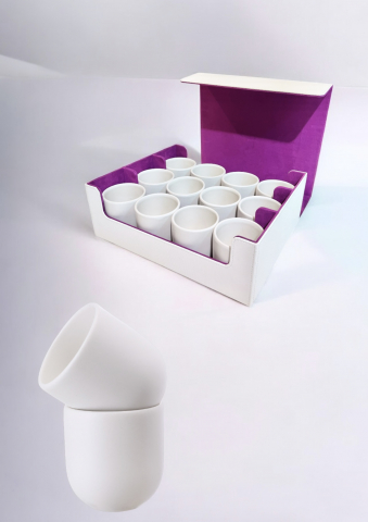 Căni & Cești - Set Cadou Pahare Cafea Novum Milk Foam White Matte (12 pahare 150ml, ambalaj premium)