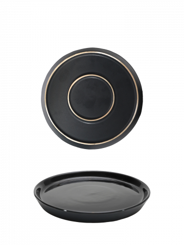 Set Cafea Ceașcă și Farfurie Vulcano Duo negru lucios (farfurie 20cm, ceașcă 250ml) [4]
