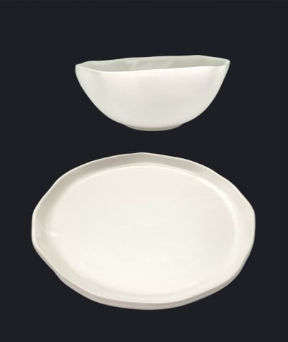 Set Farfurii 18 piese NOVUM Milk Foam (6 farfurii 26cm, 6 farfurii 21cm, 6 boluri 500ml, glazurat manual) [5]