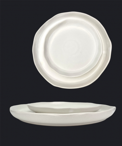 Set Farfurii 18 piese NOVUM Milk Foam (6 farfurii 26cm, 6 farfurii 21cm, 6 boluri 500ml, glazurat manual) [0]