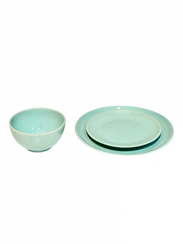 Set Farfurii 3 piese Mineral Aquamarine ( 1 Farfurie 26cm, 1 Farfurie 20cm, 1 Bol 480ml) [2]