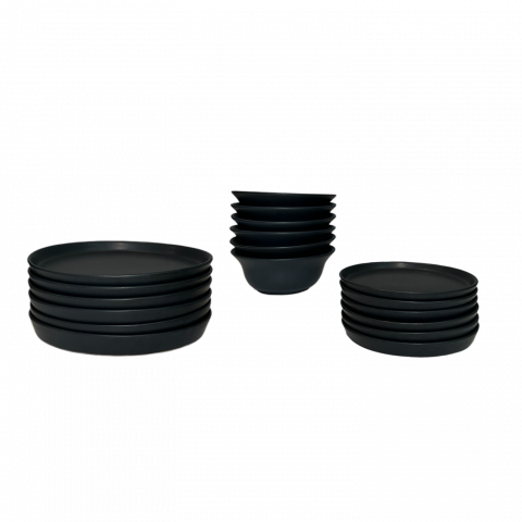 Set Farfurii Vulcano CARBON 18 piese (6 farfurii 25cm, 6 farfurii 20cm, 6 boluri 450ml) [3]