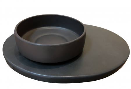 Set 48 Piese Sushi Vulcano ( 24 Platouri Sushi + 24 Boluri Vulcano) Glazura Negru Mat Carbon [3]