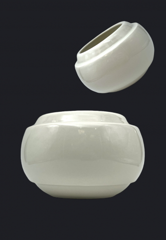 Vaza / Ghiveci Alb-Olive (20cm diametru, 14cm inaltime) [6]