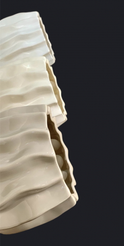 Vazã / Ghiveci Nabuco Alb sau Crem (Diamentru 16cm inaltime 14cm) [3]