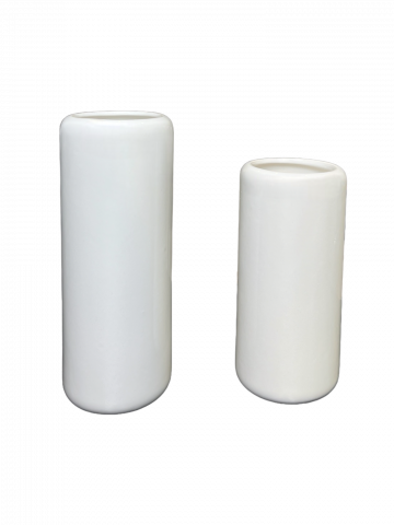 OUTLET -60% - Set 2 Vaze Mari  Flori Nobel Alb Casablanca (1 Vaza 28cm + 1 Vaza 23cm)