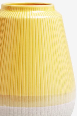 Set 2 Vaze mari galbene cu baza glazura granit 23 cm [5]