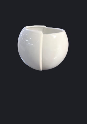 Obiecte Decorative - Vazã sau Ghiveci Alb Duo (17cm diametru, 14cm inaltime)