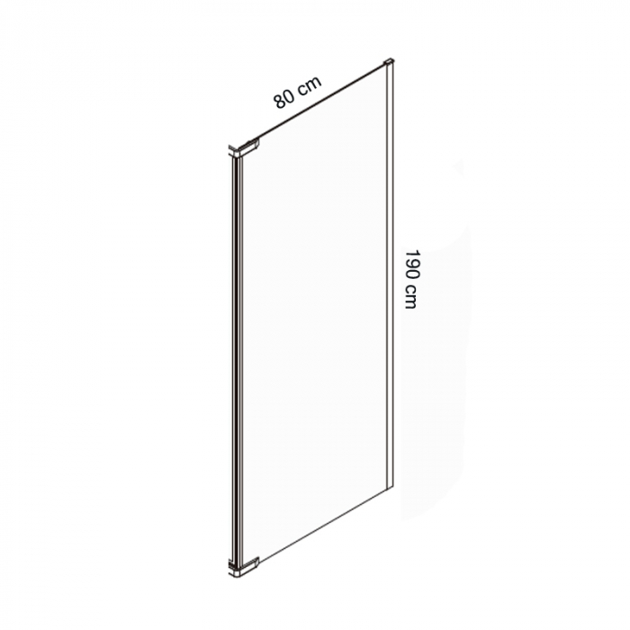 Cabina de dus Mediterraneo, Catania 120x90, cu usa batanta si perete lateral fix [3]