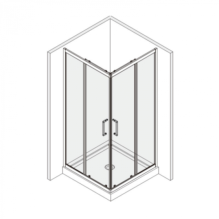 Cabina de dus Mediterraneo, Hector, patrata 90 x 90 cm, negru [4]