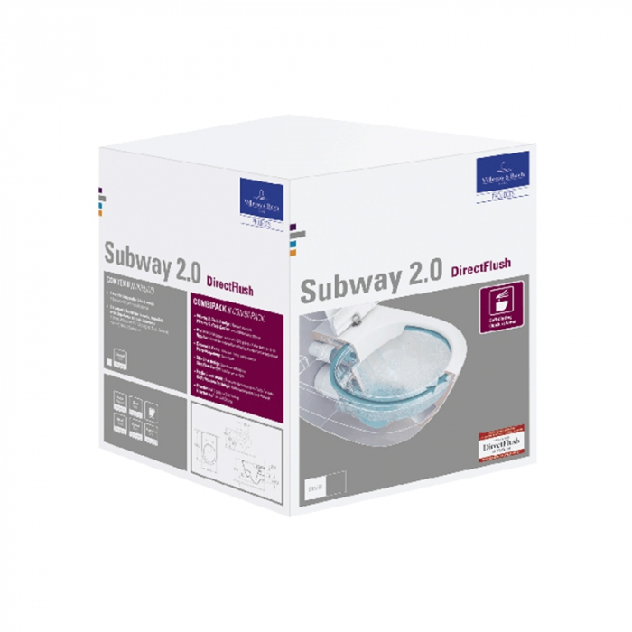 Set vas WC suspendat Villeroy & Boch, Subway 2.0, direct flush, cu capac slim, soft close, alb [4]