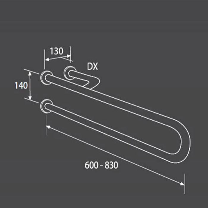 BARA DE SIGURANTA CU SPRIJIN PE DREAPTA 60 CM [2]