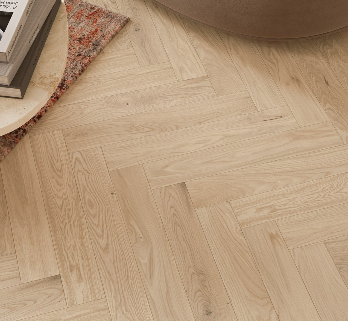 Parchet de stejar Bardolino alb Herringbone [2]