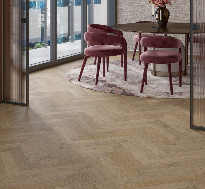 Parchet de stejar Gri Chalet Herringbone [2]