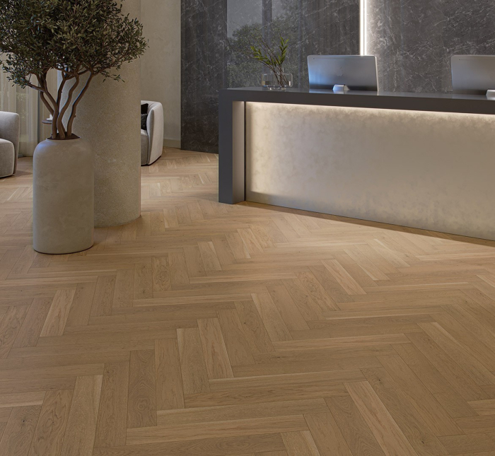 Parchet de stejar Nougat Herringbone [2]