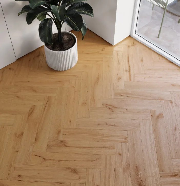 Parchet vinil SPC Stejar Ginger Herringbone (cu substrat integrat) [2]