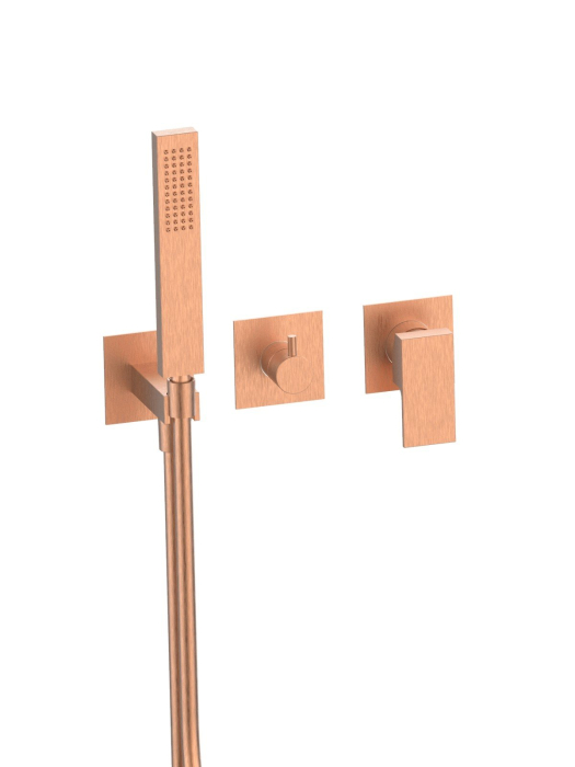 Părți externe: mixer cu 3 căi cu divertor, duș manual [1]
