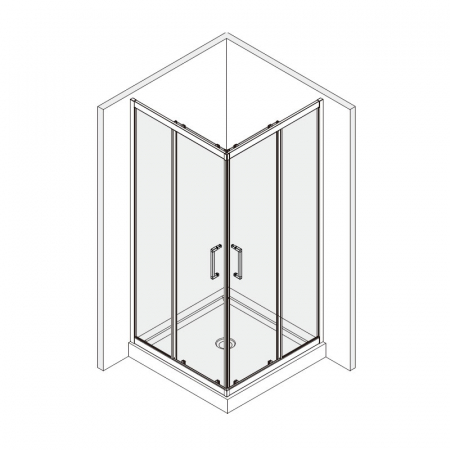 Cabina de dus Mediterraneo, Hector, patrata 90 x 90 cm, negru [3]