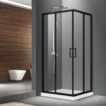 CABINE DE DUS - Cabina de dus Mediterraneo, Hector, patrata 90 x 90 cm, negru