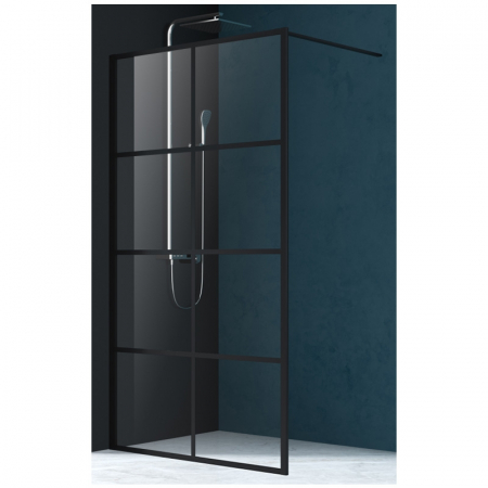 OBIECTE SANITARE - Paravan de dus, Walk-in, Mediterraneo, Black 8, 120 x 200, negru