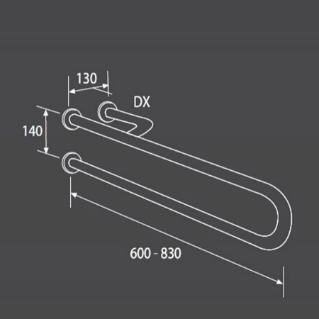 BARA DE SIGURANTA CU SPRIJIN PE DREAPTA 60 CM [1]