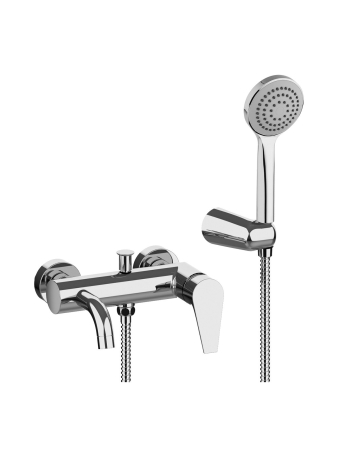 BRIO TRE - Baterie externă cu monocomandă pentru cadă și duș duplex
