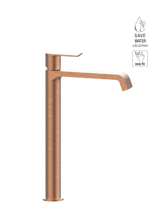 TOLOMEO - Baterie lavoar cu monocomandă versiune înaltă, fără scurgere