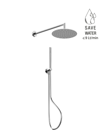 SHOWERS FRATINI - Duș dublu încorporat din alamă, furtun flexibil Chromalux