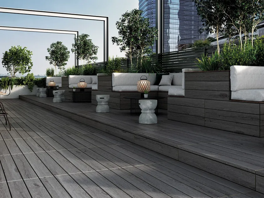 EXADECK - Placi ceramice extrudate terasa 20 mm Exagres Exadeck Grey 121,7x14,1x2,6