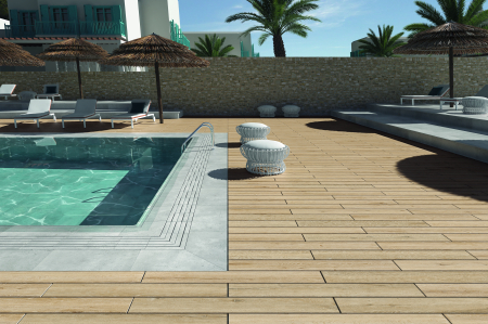 EXADECK - Placi ceramice extrudate terasa 20 mm Exagres Exadeck Oak 121,7x14,1x2,6