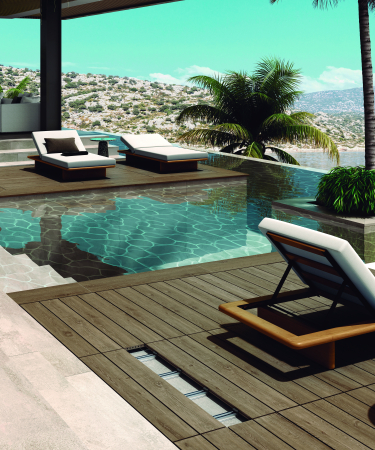 EXADECK - Placi ceramice extrudate terasa 20 mm Exagres Exadeck Teca 121,7x14,1x2,6