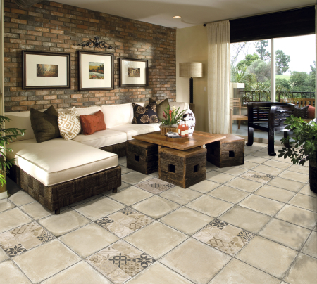 ALHAMAR - Placi ceramice extrudate Exagres Alhamar Blanco Decor 33x33