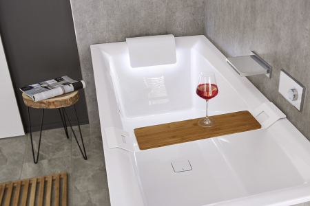 MĂSUȚĂ CADĂ - MASUȚĂ CADĂ BAMBUS ALBĂ