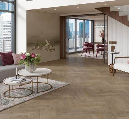PARCHET | Lemn, SPC și Hibrid - Parchet de stejar Gri Chalet Herringbone