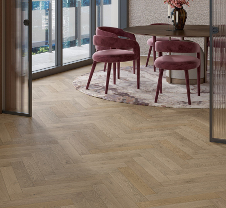 Parchet de stejar Gri Chalet Herringbone [1]
