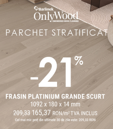 LEMN 100% TRIPLUSTRATIFICAT - PARCHET FRASIN PLATINIUM GRANDE SCURT