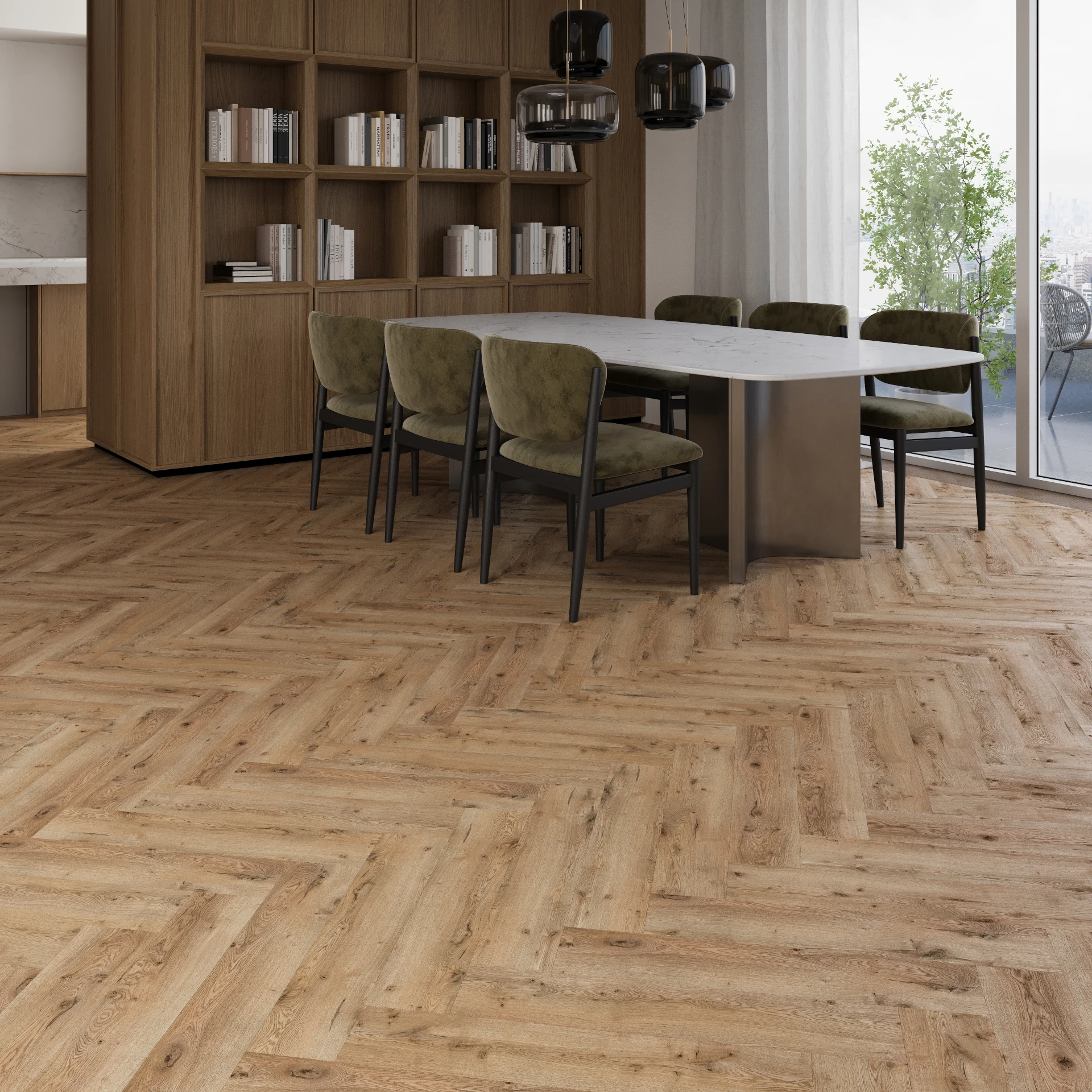 PARCHET | Lemn, SPC și Hibrid - Parchet SPC mineral Stejar Vero Herringbone