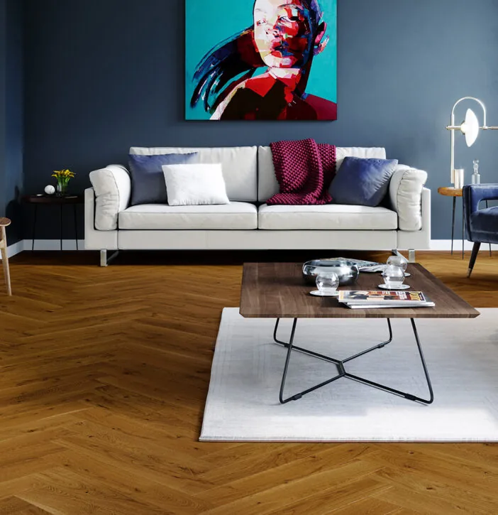 LEMN 100% TRIPLUSTRATIFICAT - Parchet Stejar Brown Sugar Herringbone 110