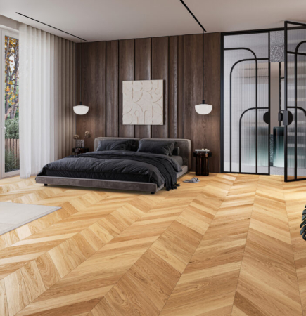LEMN 100% TRIPLUSTRATIFICAT - Parchet Stejar Caramel Chevron 130