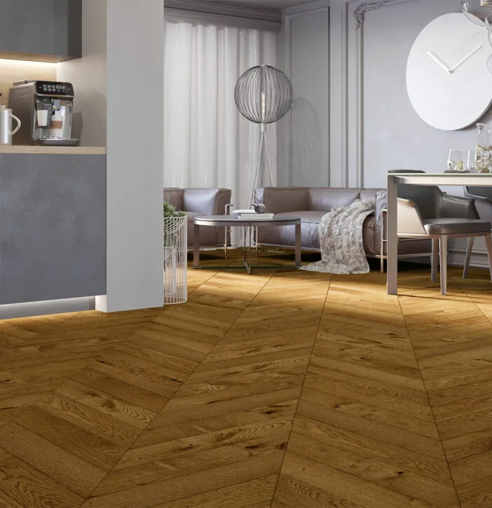 LEMN 100% TRIPLUSTRATIFICAT - Parchet Stejar Honey Chevron 130