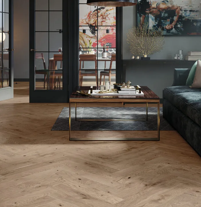 LEMN 100% TRIPLUSTRATIFICAT - Parchet  Stejar Serene Herringbone 110