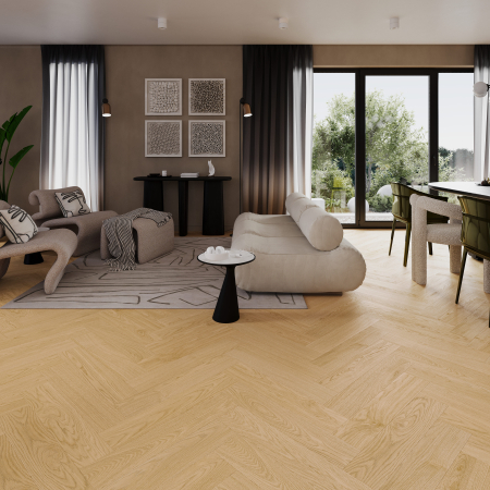 SPC - STONE POLYMER COMPOSITE - Parchet AURA SPC Stejar Benjamin Herringbone