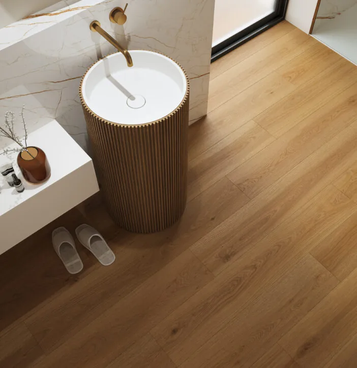 SPC - STONE POLYMER COMPOSITE - Parchet vinil SPC Stejar Brass (cu substrat integrat)