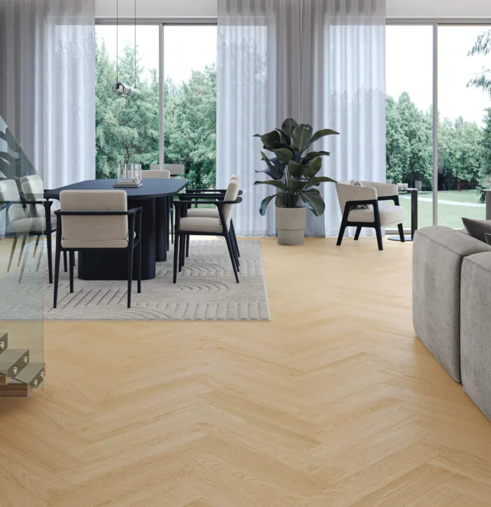 Parchet vinil SPC Stejar Cream Herringbone (cu substrat integrat) [1]