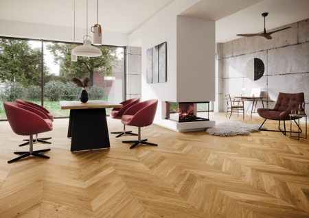 LEMN 100% TRIPLUSTRATIFICAT - PARCHET Stejar Bright Chevron