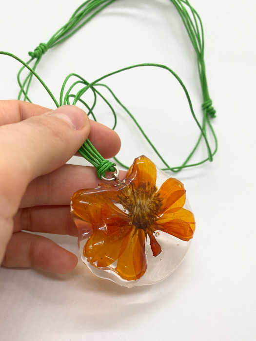 Pandantiv cu floare de camp portocalie [5]