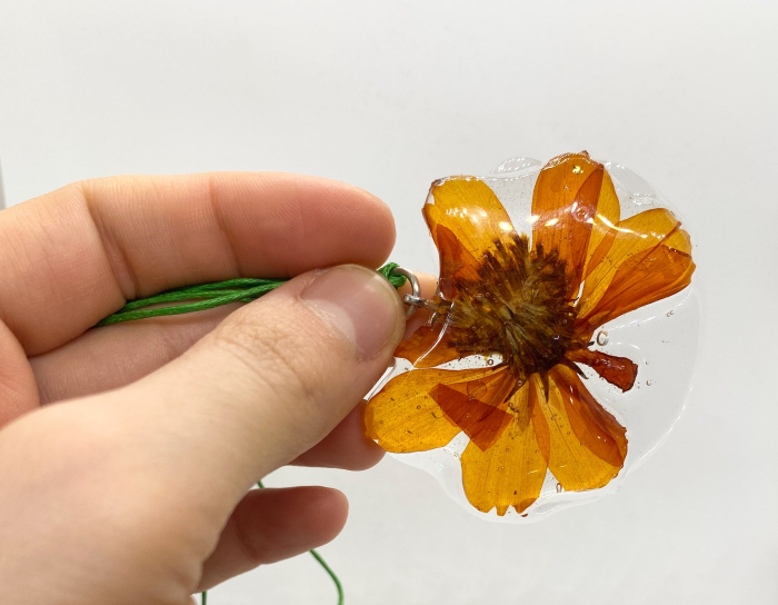 Pandantiv cu floare de camp portocalie [4]