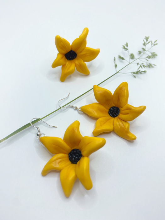 Set de bijuterii handmade cu floarea soarelui [5]